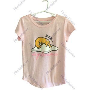 Sanrio Girls Tee T-shirt Pink Egg Gudetama Size Medium 7/8